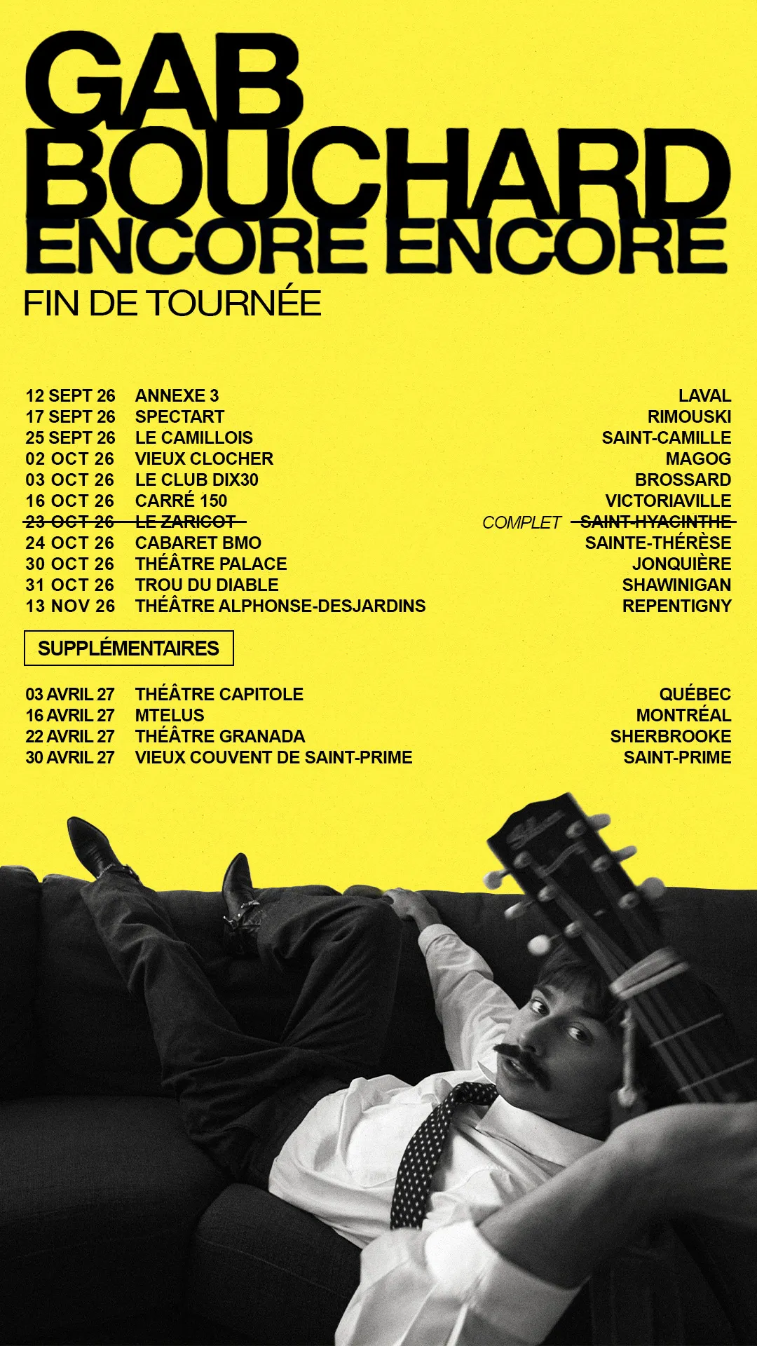 Affiche verticale Encore Encore — fin de tournée