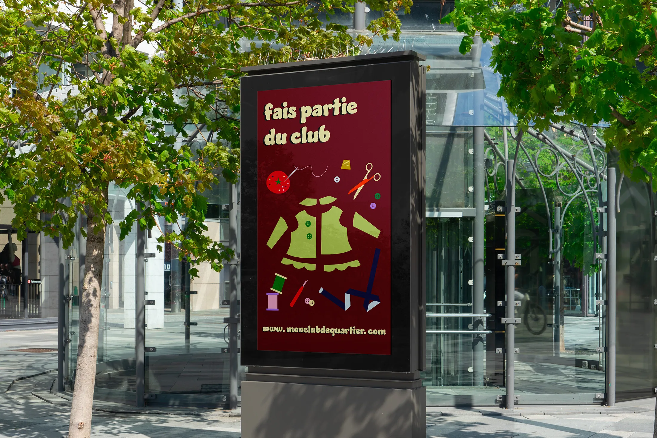 Affiche du club de couture dans la ville